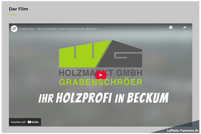 Imagefilm WG Holzmarkt GmbH Grabenschröer